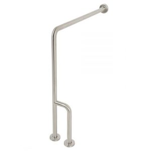 Barra de Segur. Angular 90? Piso-Muro Der. Inox