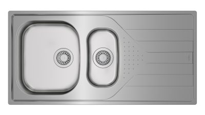 Lavaplatos Empotrable Universe 60 1000x500 1½Cubetas 1Escurridor Inox Teka - Imagen 2