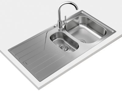 Lavaplatos Empotrable Universe 60 1000x500 1½Cubetas 1Escurridor Inox Teka - Imagen 3