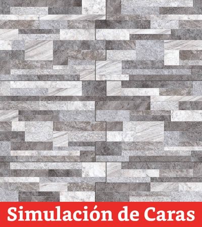 Cerámica Muro Fachaleta Dent Hamburgo Gris 6Caras 30x45(1,51) - Imagen 2