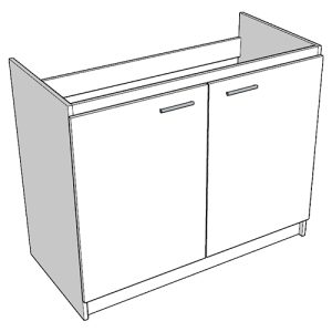 Mueble Base Melamina Blanco para Lavaplatos 100cm