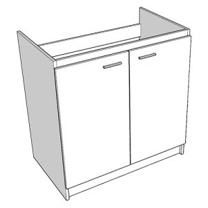 Mueble Base Melamina Blanco para Lavaplatos 80cm
