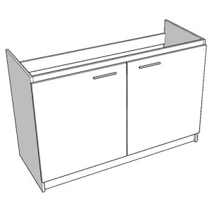 Mueble Base Melamina Blanco para Lavaplatos 120cm