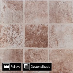 Cerámica Piso Pórfido Marrón Destonalizado 35x35(2