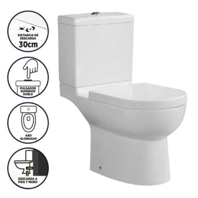 WC y Estanque Paris Multidescarga Blanco
