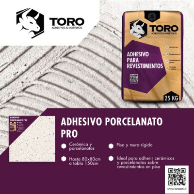 Adhesivo Porcelanato Pro Saco 25 Kilos Toro A&M - Imagen 2