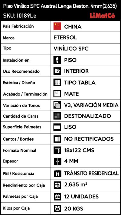 Vinílico SPC Austral Lenga Destonalizado 4mm(2,635) - Imagen 6