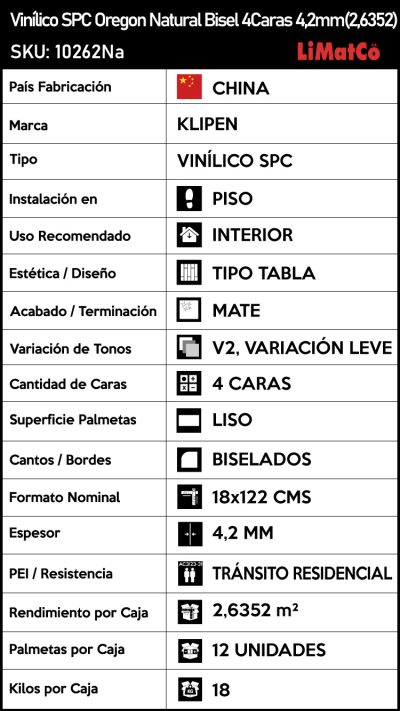 Vinílico SPC Oregon Natural Bisel 4Caras 4,2mm(2,6352) - Imagen 8