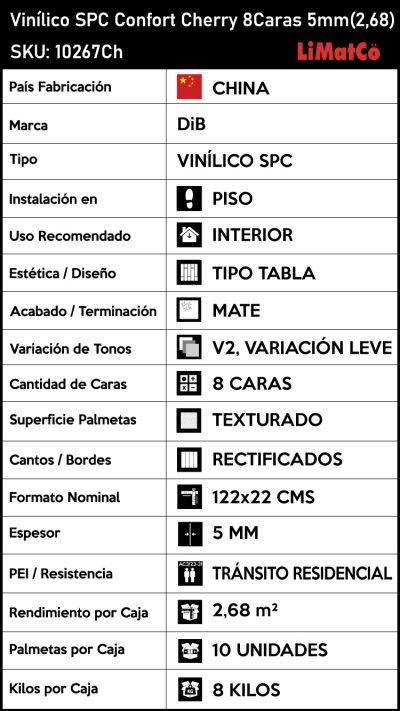 Vinílico SPC Confort Cherry 8Caras 5mm(2,68) - Imagen 7