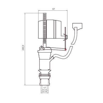 Válvula Estanque (Tipo Fluid) 15/16" a ½" - Imagen 4