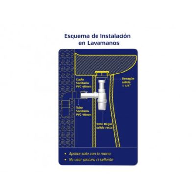 Sifón Lavatorio 1¼" Salida Recta Estándar - Imagen 6