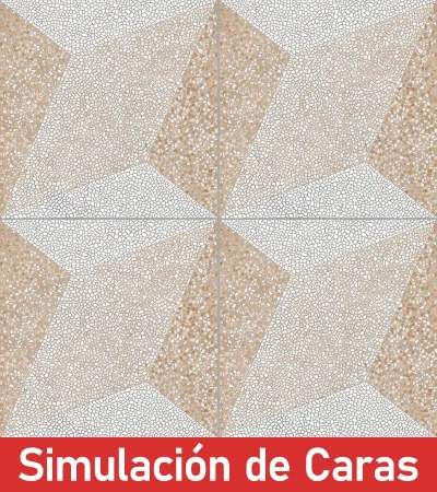 Cerámica Piso Geometric Mosaico Beige HD6124 60,5x60,5(2,58) - Imagen 6