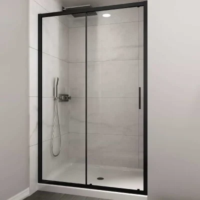 Mampara Premium Corredera Frontal Mate Black 6mm 190x140cm - Imagen 3