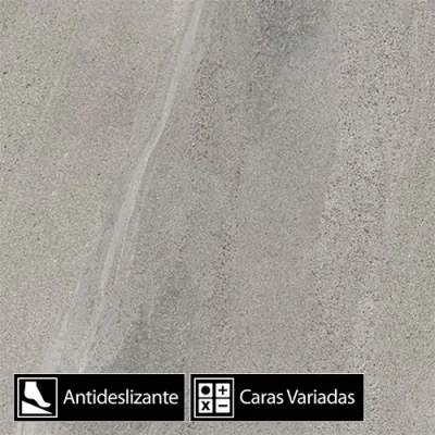 Gres Porcelánico Basaltina Cinza Antideslizante 8Caras Rectificado 74x74(1,62)