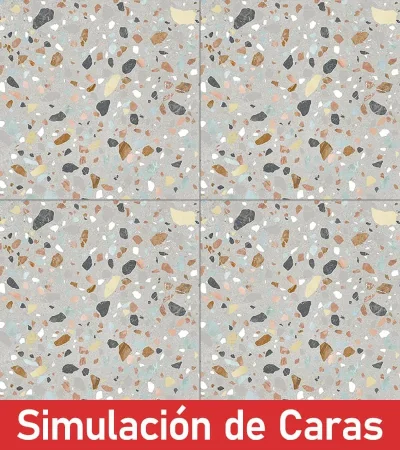Gres Porcelánico Orbit Terrazo Light Grey Antideslizante 5Caras Rect. 60x60(1,44) - Imagen 5