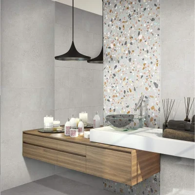 Gres Porcelánico Orbit Terrazo Light Grey Antideslizante 5Caras Rect. 60x60(1,44) - Imagen 6