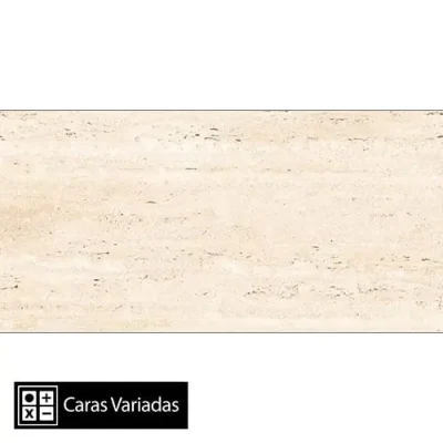 Porcelanato Real Travertino Crema Pulido 3Caras Rectificado 60x120(1,44)