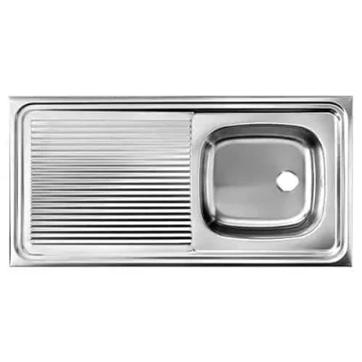 Lavaplatos Sobreponer 100x50 1Cubeta 1Escurridor (Izq) Inox Teka
