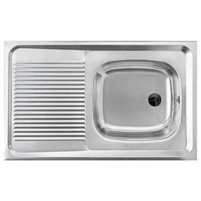 Lavaplatos Sobreponer 80x50 1Cubeta 1Escurridor (Izq) Inox Teka
