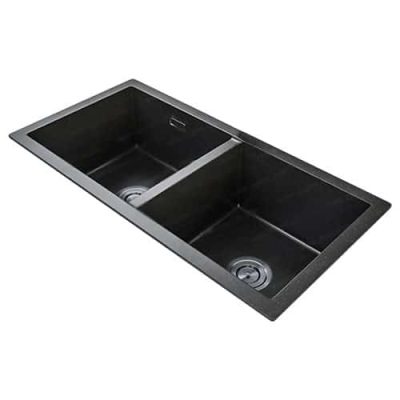 Lavaplatos Bajo Cubierta Negro 78.43-25cm 2Cubetas Tebisa