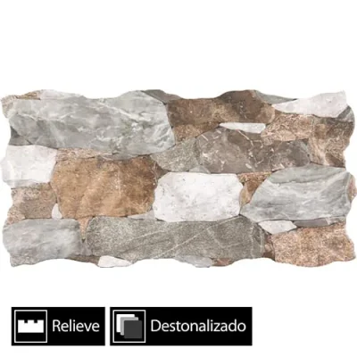 Cerámica Muro Fachaleta Málaga Perla Brillo Deston. 25x50(1,75)