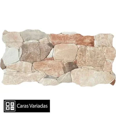Cerámica Muro Fachaleta Málaga Crema Brillo 2Caras 25x50(1,75)