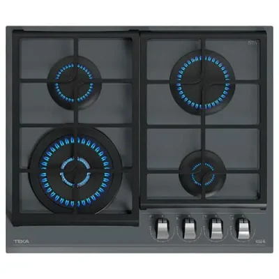 Cocina Encimera CristalGas Stone Gray GZC-64320 XBB 4G DR Teka