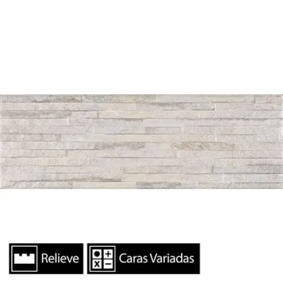 Cerámica Muro Fachaleta Rocamadour Blanco 12Caras 20x60(1,08)