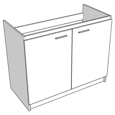 Mueble Base Melamina Blanco para Lavaplatos 100cm - Imagen 3