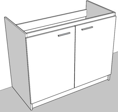 Mueble Base Melamina Blanco para Lavaplatos 100cm - Imagen 4