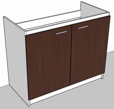 Mueble Base Melamina Café para Lavaplatos 100cm - Imagen 4