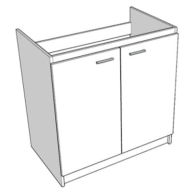 Mueble Base Melamina Blanco para Lavaplatos 80cm - Imagen 3