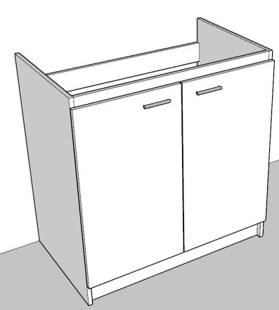 Mueble Base Melamina Blanco para Lavaplatos 80cm - Imagen 4