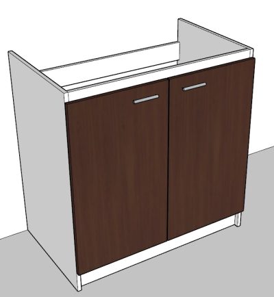 Mueble Base Melamina Café para Lavaplatos 80cm - Imagen 4