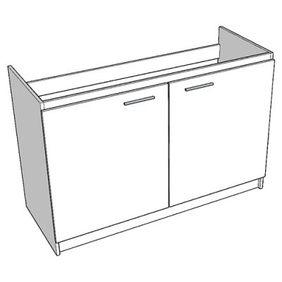 Mueble Base Melamina Blanco para Lavaplatos 120cm - Imagen 3