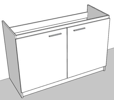 Mueble Base Melamina Blanco para Lavaplatos 120cm - Imagen 4