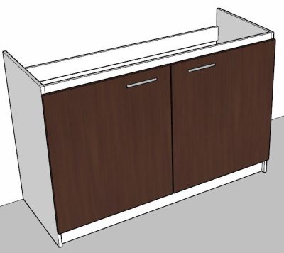Mueble Base Melamina Café para Lavaplatos 120cm - Imagen 4
