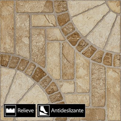 Cerámica Piso Pompeia Marrón 77349 Antideslizante 51x51(2,33) - Imagen 7