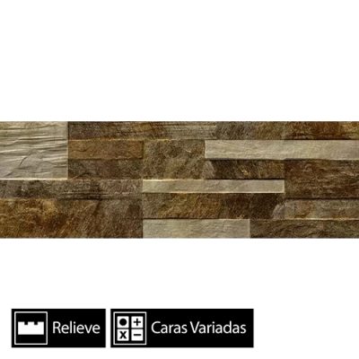 Porcelanato Fachaleta Danubio Marrón 3Caras 17x52(1,5) - Imagen 3
