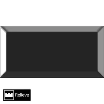 Cerámica Muro Negro Bisel Brillo 10x20(1,0)