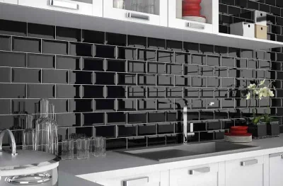 Cerámica Muro Negro Bisel Brillo 10x20(1,0) - Imagen 6