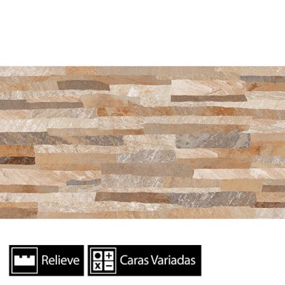 Cerámica Muro Fachaleta Canjiquinha Marrón 5Caras 33x59(2,3) - Imagen 9
