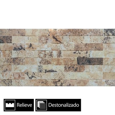 Cerámica Muro Fachaleta Montreal Arena Destonalizado 25x50(1,75) - Imagen 4