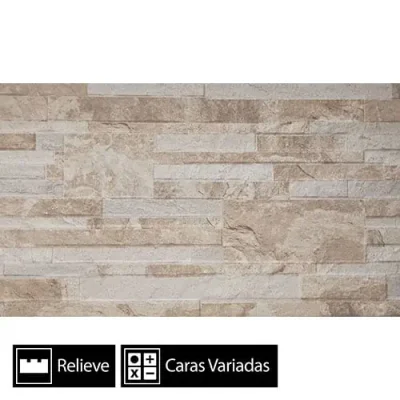 Cerámica Muro Fachaleta Piedra Natural 3Caras 31x53(1,48)