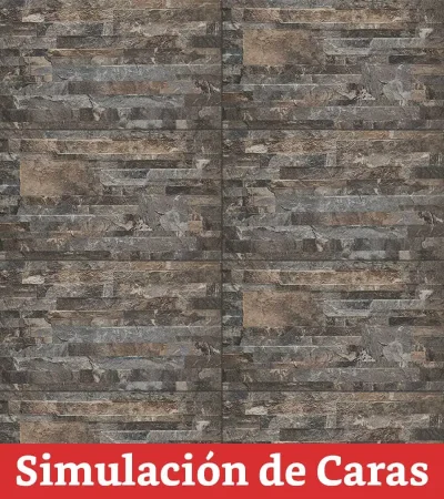 Cerámica Muro Fachaleta Piedra Petróleo 3Caras 31x53(1,48) - Imagen 5