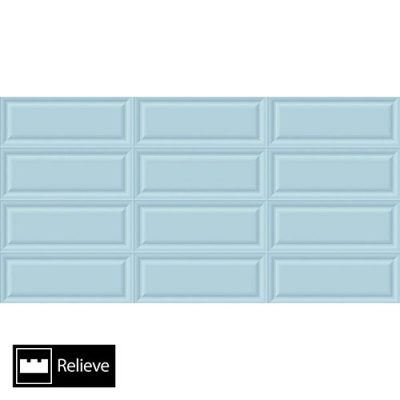 Cerámica Muro Rectángulo Celeste Texturado 32A18 32x62(2,0)
