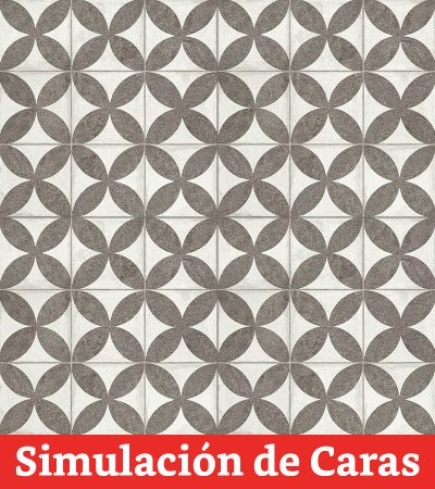 Cerámica Piso Flower Black 45,3x45,3(2,05) - Imagen 5