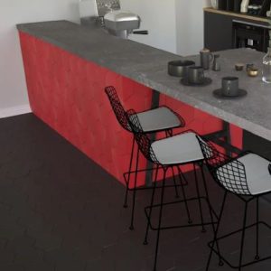 Gres Porcelanato Hexagon Colors Black Mate 20x23